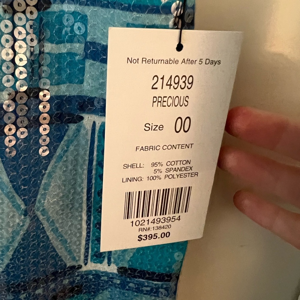 Etcetera Blue Patterned Sequin Skirt - Picture 3 of 4